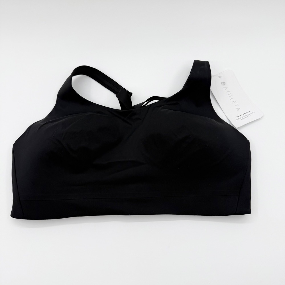 Athleta Advance Bra B-G Black High Impact Sports Bra 38D 405744-00-2-3840